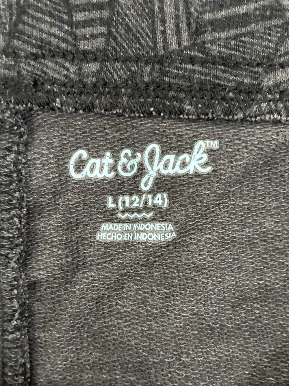 Cat & Jack Boys French Terry Knit Shorts Size Large (12/14) Black Geometric